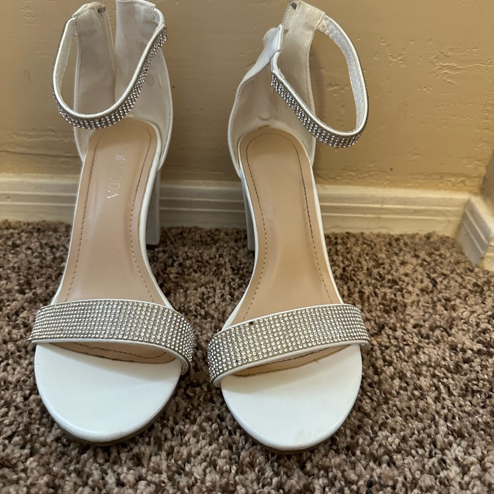 White diamond heels